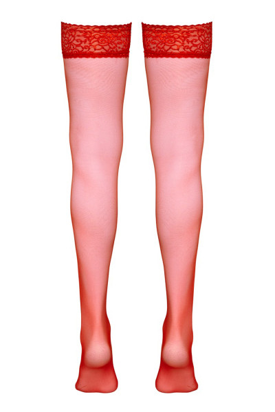 Bas autofixants rouge - Cotelli Legwear