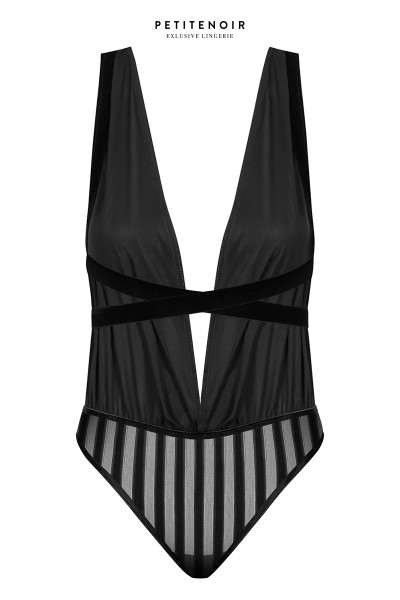 Body fendu tulle et rayures
