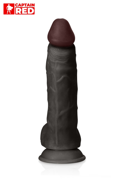 Gode réaliste The Intense Black 24 x 5 cm - Captain Red