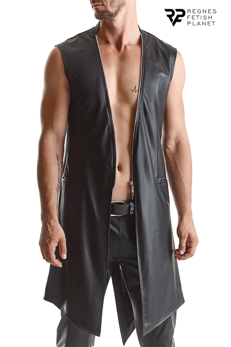 Veste longue sans manche wetlook Marco - Regnes