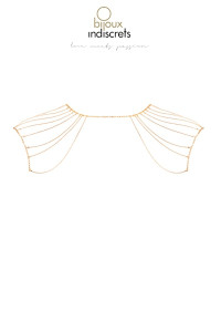 Bijoux épaules et dos en chainettes métalliques dorées