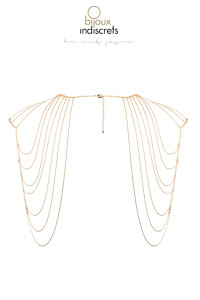 Bijoux épaules et dos en chainettes métalliques dorées