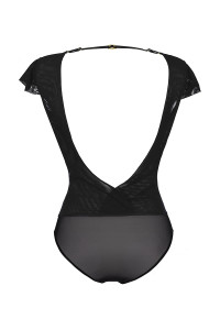 Body tulle et dentelle noir V-9900 - Axami