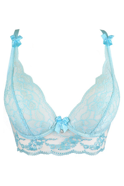 Soutien-gorge dentelle bleu V-10121 - Axami